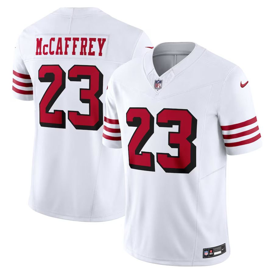 Men San Francisco 49ers 23 Christian McCaffrey Nike White Alternate Vapor F.U.S.E. Limited NFL Jersey
